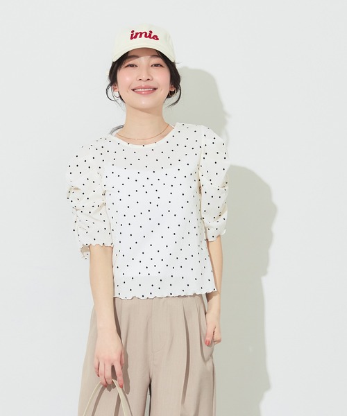 coca(coca)(コカ)の「シボシャーリングトップス(Tシャツ/カットソー・レディース・A/ブラック/アイボリー/B/その他/ドット/ブラウン/ライトブルー・L/M/S/XL)」の20枚目の写真