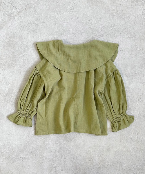 HOGAN RANCH WEAR（ホーガンランチウエア）の「ビッグカラーブラウス（90～130cm）（シャツ/ブラウス・キッズ・カーキ/ブラック/ライトブルー・110/120/90/130/100）」の12枚目の写真