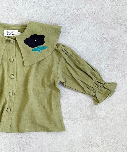 HOGAN RANCH WEAR（ホーガンランチウエア）の「ビッグカラーブラウス（90～130cm）（シャツ/ブラウス・キッズ・カーキ/ブラック/ライトブルー・110/120/90/130/100）」の11枚目の写真