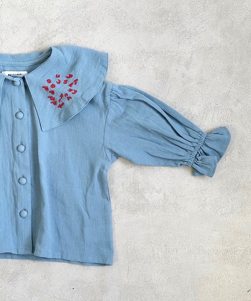 HOGAN RANCH WEAR（ホーガンランチウエア）の「ビッグカラーブラウス（90～130cm）（シャツ/ブラウス・キッズ・カーキ/ブラック/ライトブルー・110/120/90/130/100）」の14枚目の写真