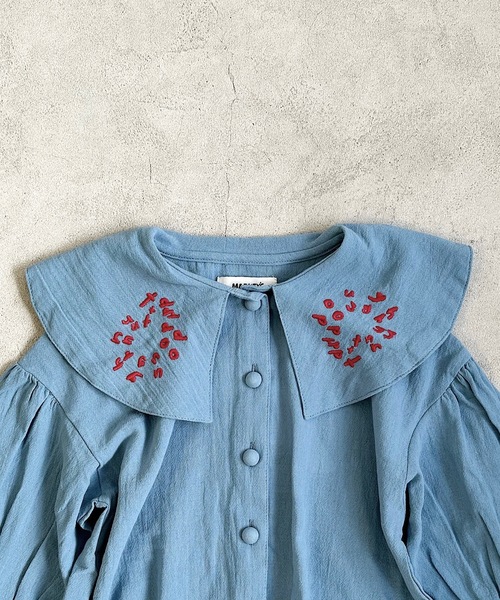 HOGAN RANCH WEAR（ホーガンランチウエア）の「ビッグカラーブラウス（90～130cm）（シャツ/ブラウス・キッズ・カーキ/ブラック/ライトブルー・110/120/90/130/100）」の13枚目の写真