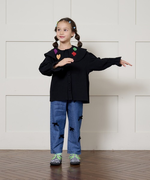 HOGAN RANCH WEAR（ホーガンランチウエア）の「ビッグカラーブラウス（90～130cm）（シャツ/ブラウス・キッズ・カーキ/ブラック/ライトブルー・110/120/90/130/100）」の4枚目の写真