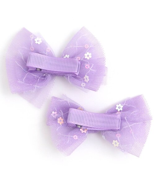 apres les cours(アプレレクール)の「チュールヘアクリップ2個セット(バレッタ/ヘアクリップ・キッズ・ラベンダー・FREE)」の6枚目の写真