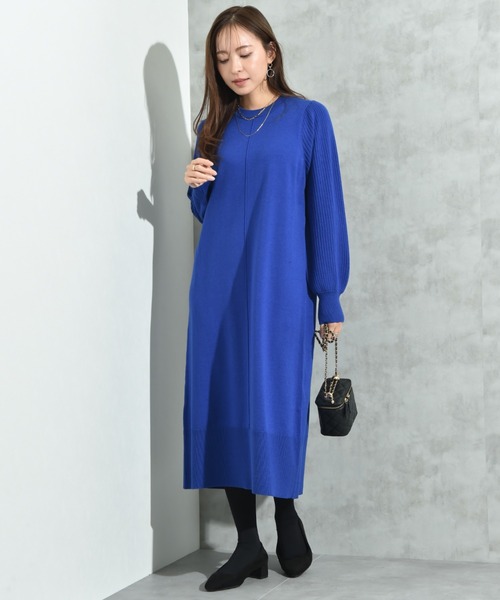 INTERPLANET（インタープラネット）の「袖リブデザインニットワンピース（ワンピース・レディース・ブラック/グレー/ブラウン/ブルー/ネイビー/チャコールグレー・FREE）」の22枚目の写真