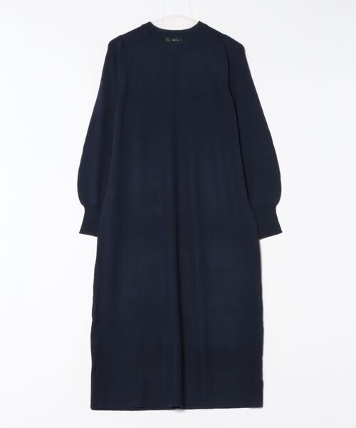 INTERPLANET（インタープラネット）の「袖リブデザインニットワンピース（ワンピース・レディース・ブラック/グレー/ブラウン/ブルー/ネイビー/チャコールグレー・FREE）」の7枚目の写真