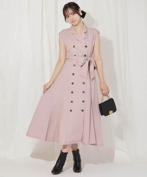 セール】トレンチデザイン 千鳥チェック リボンワンピース