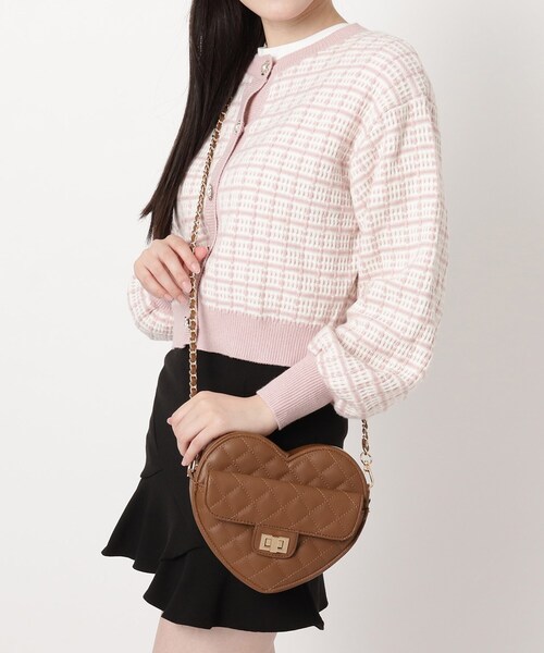 Ober Tashe（オーバータッシェ）の「ハート キルト チェーンベルト ショルダーバッグ（ショルダーバッグ・レディース・ブラック/ブラウン系/アイボリー/ワインレッド・FREE）」の22枚目の写真