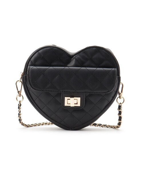 Ober Tashe（オーバータッシェ）の「ハート キルト チェーンベルト ショルダーバッグ（ショルダーバッグ・レディース・ブラック/ブラウン系/アイボリー/ワインレッド・FREE）」の5枚目の写真