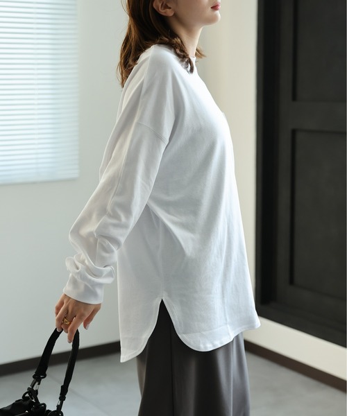 sakishimatokyo(サキシマトーキョー)の「【USAコットン】アウトステッチTシャツ/ロンT(Tシャツ/カットソー・レディース・ベージュ/ブラック/オフホワイト/チャコール・FREE)」の13枚目の写真