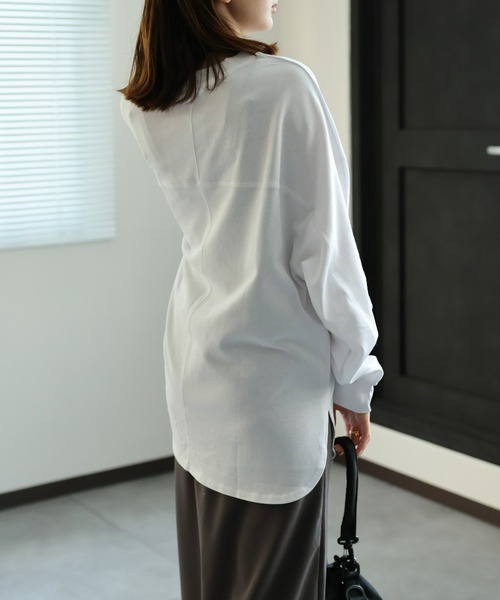 sakishimatokyo(サキシマトーキョー)の「【USAコットン】アウトステッチTシャツ/ロンT(Tシャツ/カットソー・レディース・ベージュ/ブラック/オフホワイト/チャコール・FREE)」の15枚目の写真