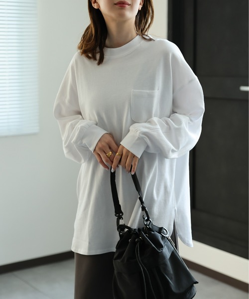 セール】【USAコットン】アウトステッチTシャツ/ロンT（Tシャツ