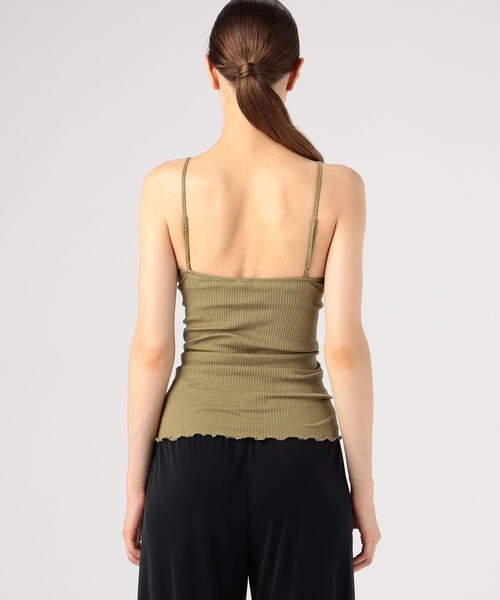 HAKUJI(ハクジ)の「HAKUJI SUPIMA SILK CAMI(キャミソール・レディース・カーキ/ダークグリーン/ブラック・FREE)」の7枚目の写真