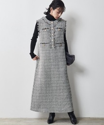 CHIC STYLE | 大きいサイズ ファンシーツイードジャンパースカート シックスタイル(ジャンパースカート)