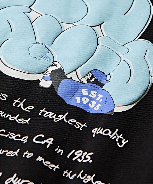 FREAK'S STORE（フリークスストア）の「限定展開 BEN DAVIS×FREAK'S STORE/ベンデイビス 別注 ビッグシルエット タギングロゴ バックプリント クルーネックスウェット（スウェット・メンズ・サックスブルー/グリーン/グレー/ブラック・SMALL/LARGE/X-LARGE/MEDIUM）」の21枚目の写真