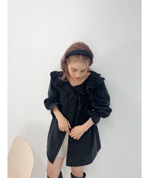 jumelle（ジュメロ）の「le denim shirt（Tシャツ/カットソー・レディース・ブラック・FREE）」の3枚目の写真