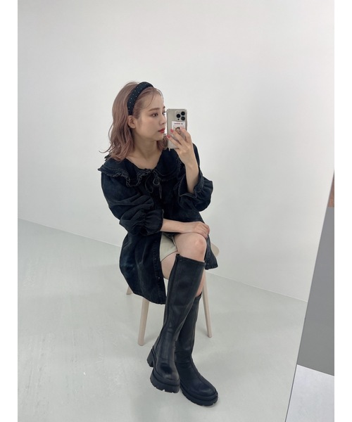 jumelle（ジュメロ）の「le denim shirt（Tシャツ/カットソー・レディース・ブラック・FREE）」の6枚目の写真