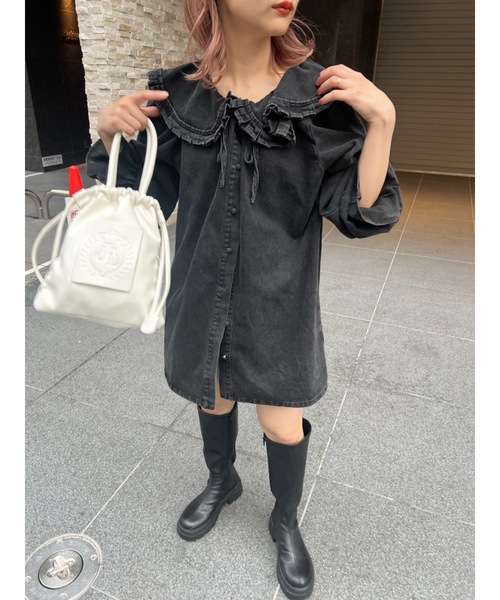 jumelle（ジュメロ）の「le denim shirt（Tシャツ/カットソー・レディース・ブラック・FREE）」の11枚目の写真