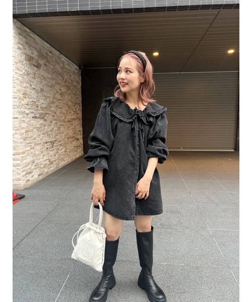 jumelle（ジュメロ）の「le denim shirt（Tシャツ/カットソー・レディース・ブラック・FREE）」の13枚目の写真