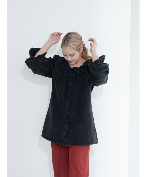 jumelle（ジュメロ）の「le denim shirt（Tシャツ/カットソー・レディース・ブラック・FREE）」の20枚目の写真