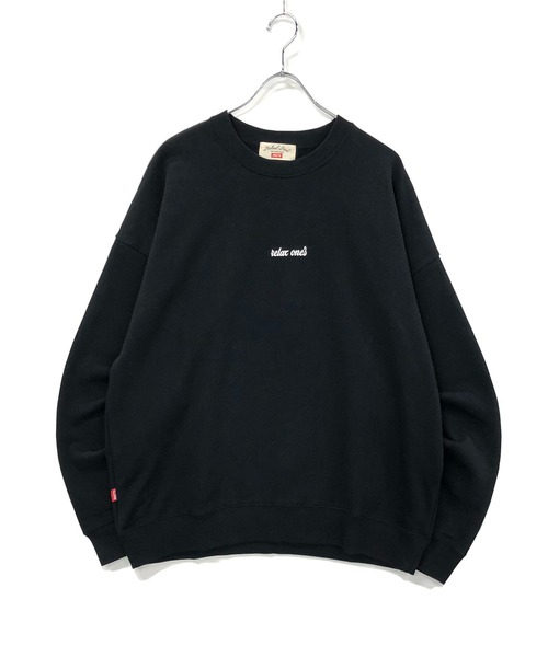 TRAP/U (トラップユー)の「バック フラワー刺繍 / 裏毛スウェット クルーネック トレーナー(スウェット・メンズ・ブラック/ダークグリーン/ホワイト・L/M)」の5枚目の写真