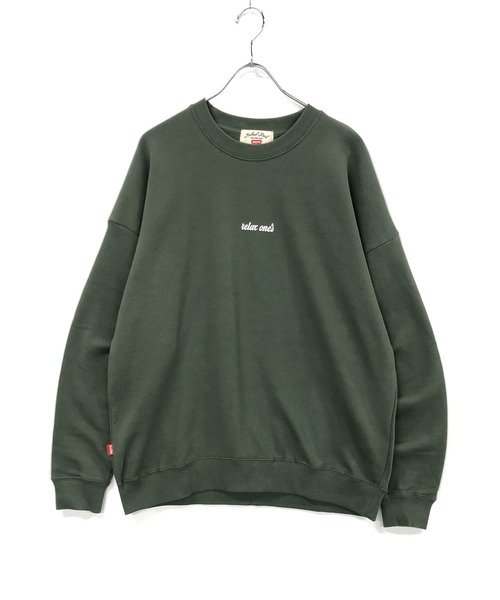 TRAP/U (トラップユー)の「バック フラワー刺繍 / 裏毛スウェット クルーネック トレーナー(スウェット・メンズ・ブラック/ダークグリーン/ホワイト・L/M)」の18枚目の写真