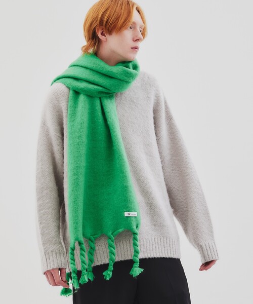 tk.TAKEO KIKUCHI(ティーケータケオキクチ)の「◆シャギーボリュームロングマフラー(マフラー・メンズ・グリーン/ホワイト/ブルー/ブラック系1/パープル系2/グリーン系その他3/イエロー系9/サックスブルー系3/ブラウン系2/ブラック・00)」の1枚目の写真