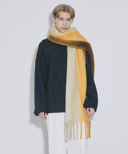 tk.TAKEO KIKUCHI(ティーケータケオキクチ)の「◆シャギーボリュームロングマフラー(マフラー・メンズ・グリーン/ホワイト/ブルー/ブラック系1/パープル系2/グリーン系その他3/イエロー系9/サックスブルー系3/ブラウン系2/ブラック・00)」の14枚目の写真