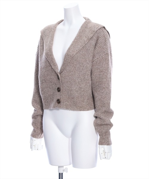 clear（クリア）の「ビックカラーショート丈カーディガントップス（カーディガン/ボレロ・レディース・アイボリー/ブラウン/グレー・F）」の4枚目の写真