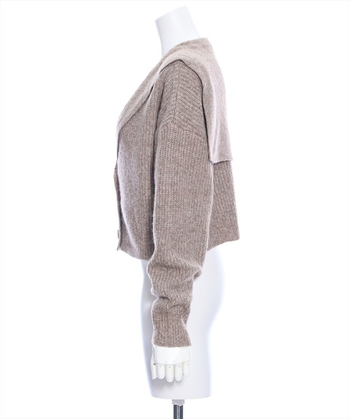 clear（クリア）の「ビックカラーショート丈カーディガントップス（カーディガン/ボレロ・レディース・アイボリー/ブラウン/グレー・F）」の5枚目の写真