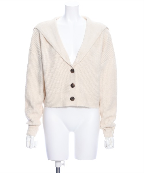 clear（クリア）の「ビックカラーショート丈カーディガントップス（カーディガン/ボレロ・レディース・アイボリー/ブラウン/グレー・F）」の17枚目の写真