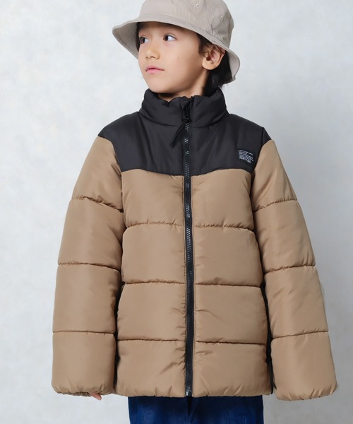 セール】スタンドカラー フェイクダウン マウンテンジャケット（ダウン