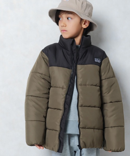 セール】スタンドカラー フェイクダウン マウンテンジャケット（ダウン