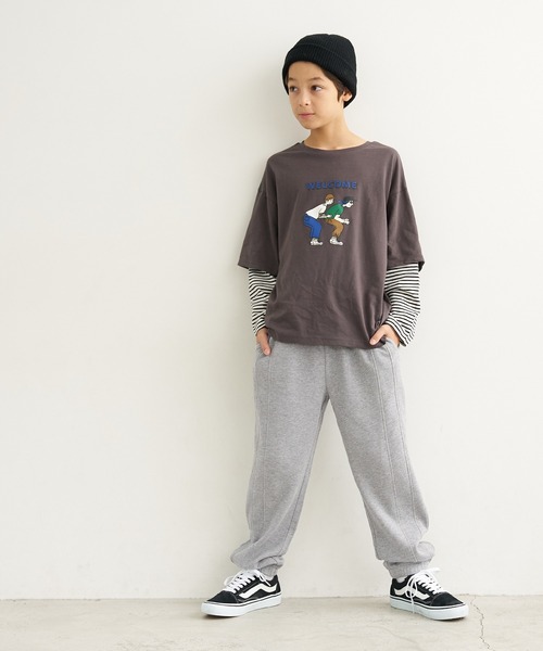 coca（coca）（コカ）の「キッズ サイド切替スウェットジョガーパンツ（スウェットパンツ・キッズ・グレー/カーキ・110/120/130/140）」の3枚目の写真