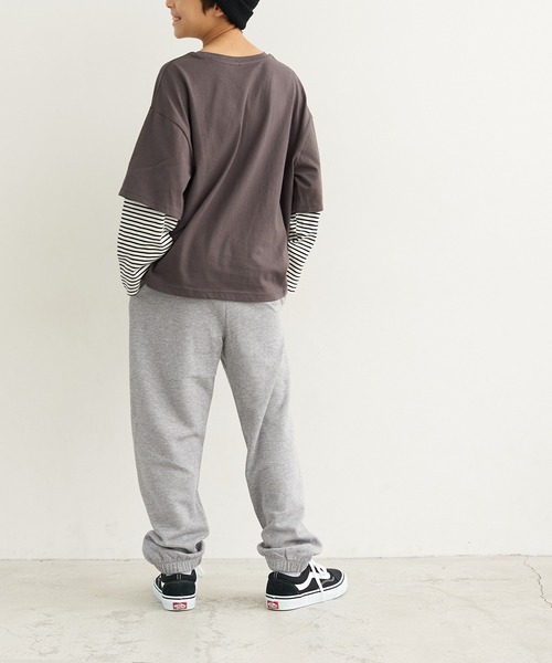 coca（coca）（コカ）の「キッズ サイド切替スウェットジョガーパンツ（スウェットパンツ・キッズ・グレー/カーキ・110/120/130/140）」の4枚目の写真