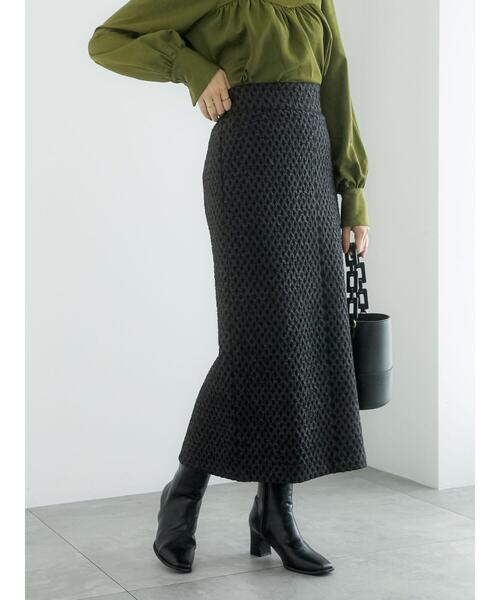 Te chichi(テチチ)の「ジャカードロングタイトスカート(スカート・レディース・ブラック/ブラウン・M/S)」の3枚目の写真