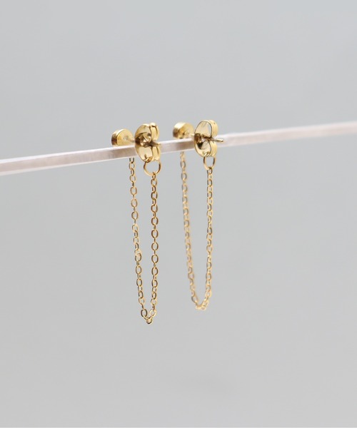 ieLS(イエルズ)の「金属アレルギー対応「ieLS」ステンレス CZチェーンピアス(ピアス(両耳用)・レディース・ゴールド・ONE SIZE)」の4枚目の写真