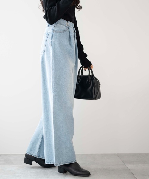 WEGO（ウィゴー）の「WEGO/ウエストフックデニムワイドパンツ（デニムパンツ・レディース・ホワイト/グレー/ライトインディゴブルー・SMALL/MEDIUM）」の20枚目の写真