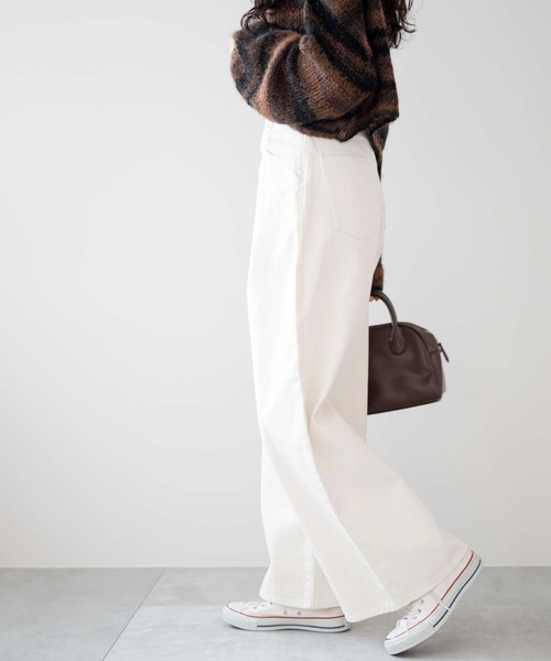 WEGO（ウィゴー）の「WEGO/ウエストフックデニムワイドパンツ（デニムパンツ・レディース・ホワイト/グレー/ライトインディゴブルー・SMALL/MEDIUM）」の12枚目の写真