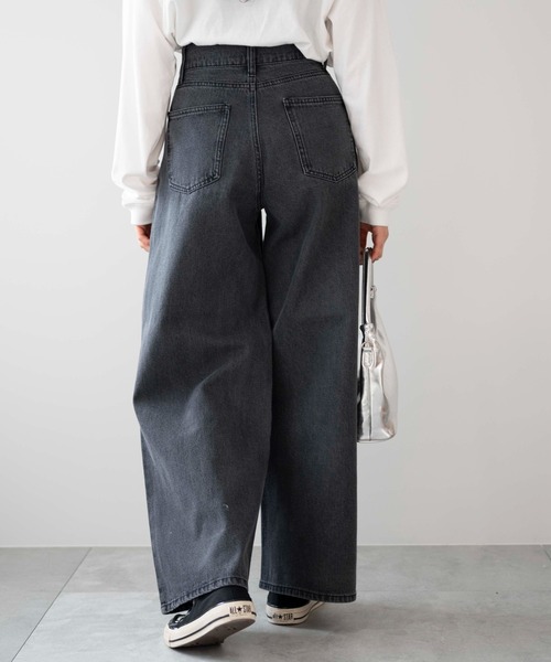 WEGO（ウィゴー）の「WEGO/ウエストフックデニムワイドパンツ（デニムパンツ・レディース・ホワイト/グレー/ライトインディゴブルー・SMALL/MEDIUM）」の16枚目の写真