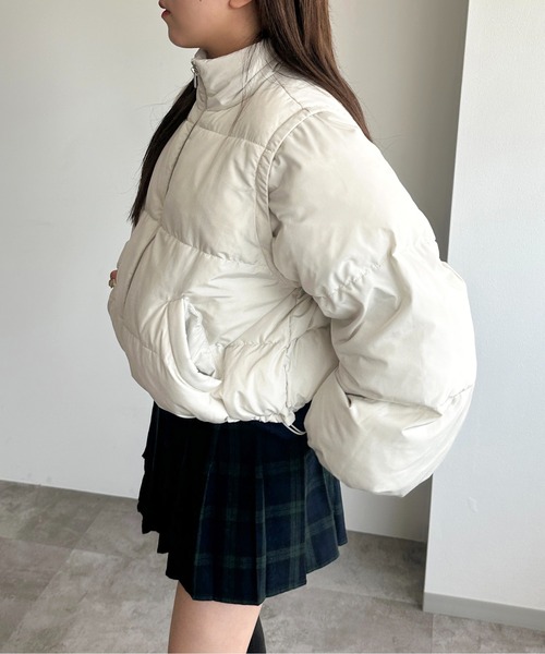 apres jour mignon(アプレジュールミニョン)の「ダウンライク2WAYスタンドブルゾン【ZOZOTOWN限定アイテム】(ブルゾン・レディース・オフホワイト/チャコールグレー/ライトグレー/ブラック・X-LARGE/フリー)」の11枚目の写真
