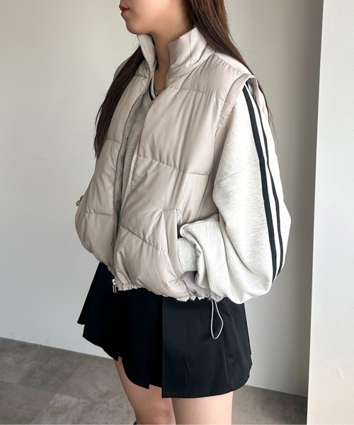 apres jour mignon(アプレジュールミニョン)の「ダウンライク2WAYスタンドブルゾン【ZOZOTOWN限定アイテム】(ブルゾン・レディース・オフホワイト/チャコールグレー/ライトグレー/ブラック・X-LARGE/フリー)」の5枚目の写真