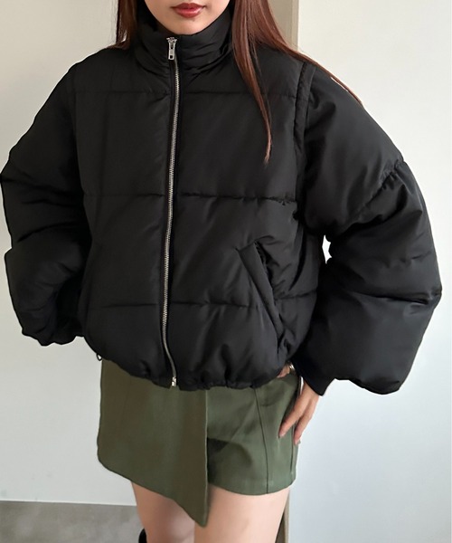 新品未使用】2wayダウンライクパフェジャケットアイボリ 新品未使用】2wayダウンライクパフェジャケットアイボリ