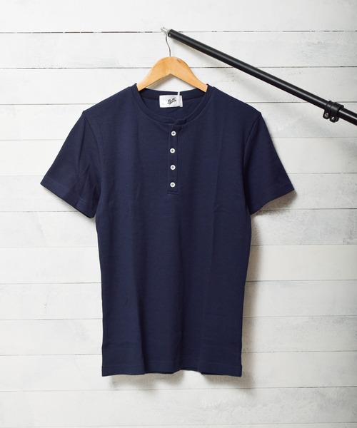 Bling Leads（ブリングリーズ）の「★Bling leads★ サーマル半袖ヘンリーネックTシャツ（Tシャツ/カットソー・レディース・ピンク/ホワイト/グレー/サックスブルー/ネイビー/カーキ/ブラック・LARGE/MEDIUM/X-LARGE）」の5枚目の写真