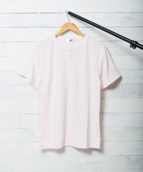 Bling Leads（ブリングリーズ）の「★Bling leads★ サーマル半袖ヘンリーネックTシャツ（Tシャツ/カットソー・レディース・ピンク/ホワイト/グレー/サックスブルー/ネイビー/カーキ/ブラック・LARGE/MEDIUM/X-LARGE）」の7枚目の写真