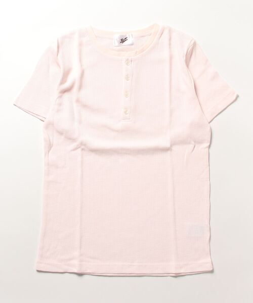 Bling Leads（ブリングリーズ）の「★Bling leads★ サーマル半袖ヘンリーネックTシャツ（Tシャツ/カットソー・レディース・ピンク/ホワイト/グレー/サックスブルー/ネイビー/カーキ/ブラック・LARGE/MEDIUM/X-LARGE）」の9枚目の写真