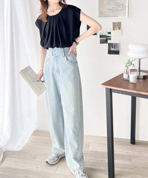 セール】ブラウスライクな綺麗見えカットソー。ひんやり冷感フレンチ