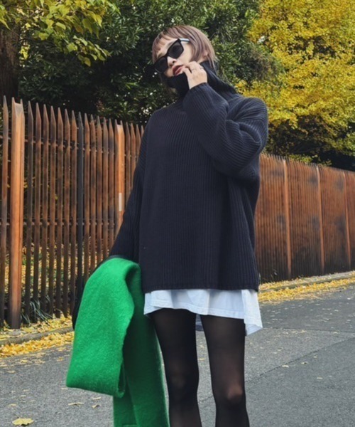 AMAIL(アマイル)の「Volume up knit(ニット/セーター・レディース・アイボリー/ブラック/ブルー・FREE)」の1枚目の写真