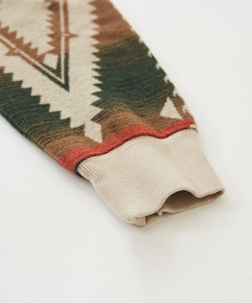 CUBE SUGAR（キューブシュガー）の「スウェット×ジャガードクルーネックプルオーバー（スウェット・レディース・ブラック/カーキ/ナチュラル・M）」の18枚目の写真