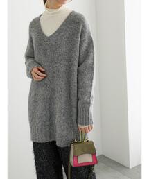 Te chichi | Vネックロングニット(ニット/セーター)
