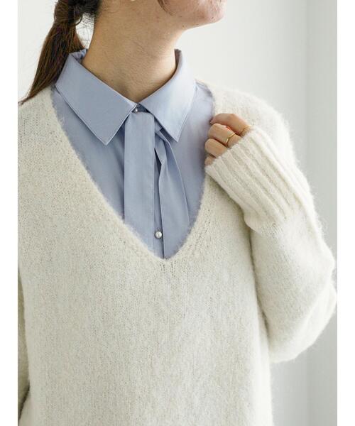 Te chichi（テチチ）の「Vネックロングニット（ニット/セーター・レディース・グレー/オフホワイト/ラベンダー・F）」の13枚目の写真